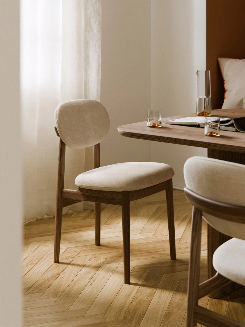 Flavius Ahşap Sandalye Kırık Beyaz Koyu Meşe