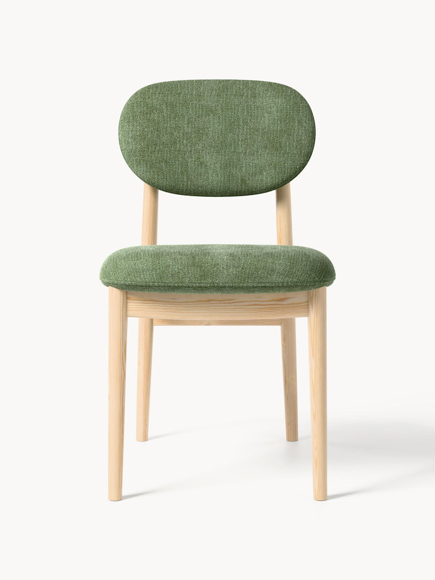 Flavius Ahşap Sandalye Mercan Yeşili Açık Meşe