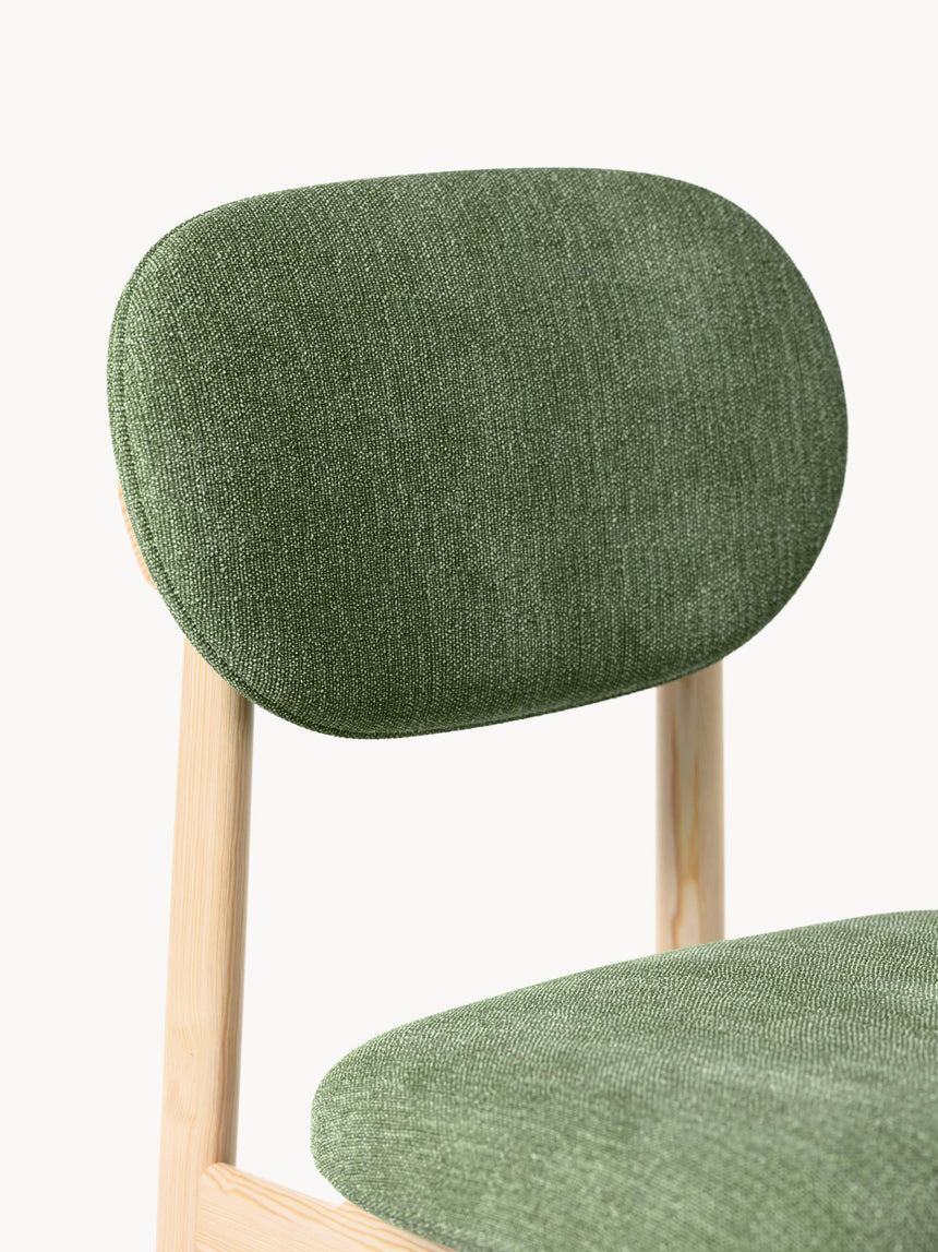 Flavius Ahşap Sandalye Mercan Yeşili Açık Meşe