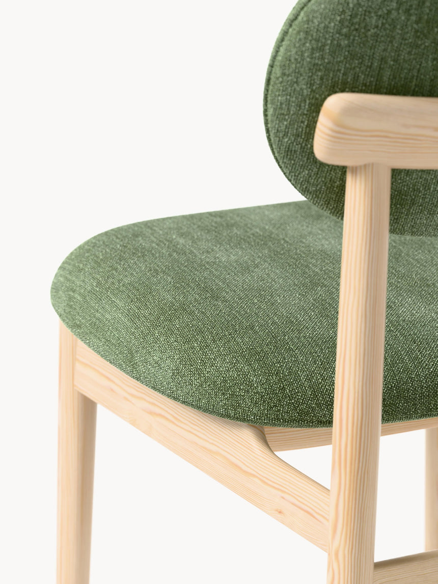 Flavius Ahşap Sandalye Mercan Yeşili Açık Meşe