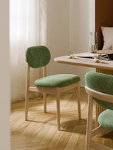 Flavius Ahşap Sandalye Mercan Yeşili Açık Meşe