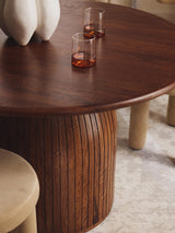 Fold Yuvarlak Ahşap Yemek Masası Ceviz