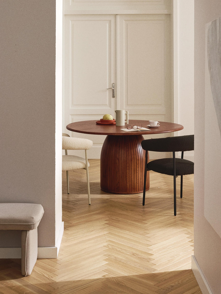 Fold Yuvarlak Ahşap Yemek Masası Ceviz