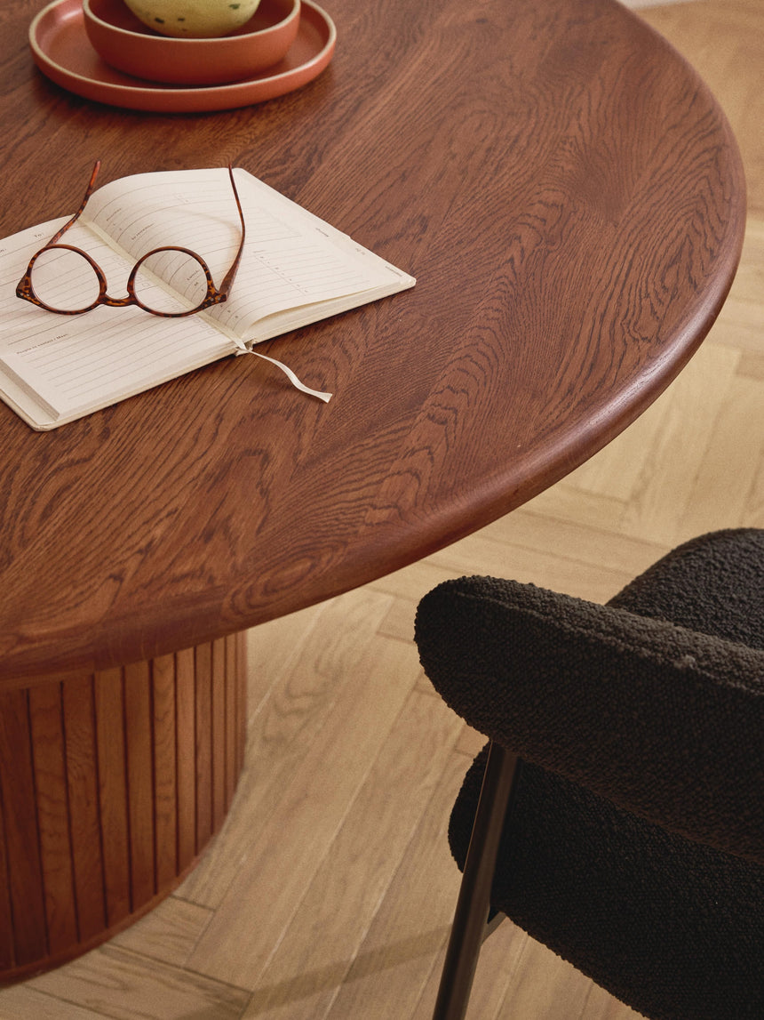 Fold Yuvarlak Ahşap Yemek Masası Ceviz