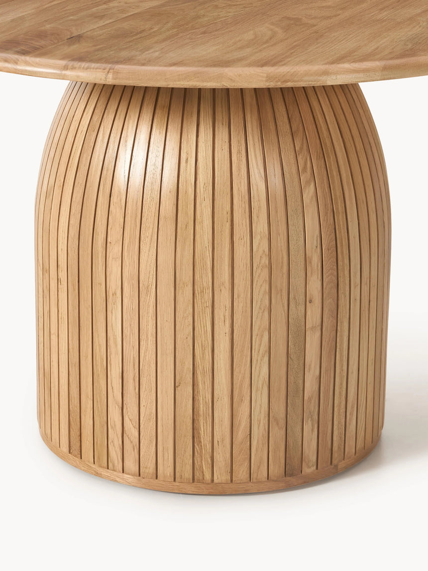 Fold Yuvarlak Ahşap Yemek Masası Meşe