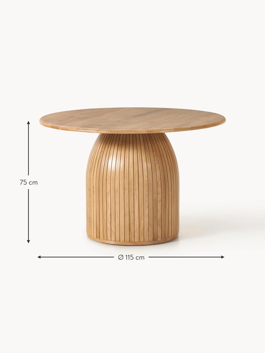 Fold Yuvarlak Ahşap Yemek Masası Meşe