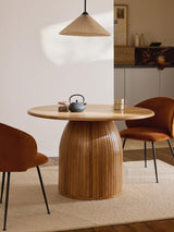 Fold Yuvarlak Ahşap Yemek Masası Meşe