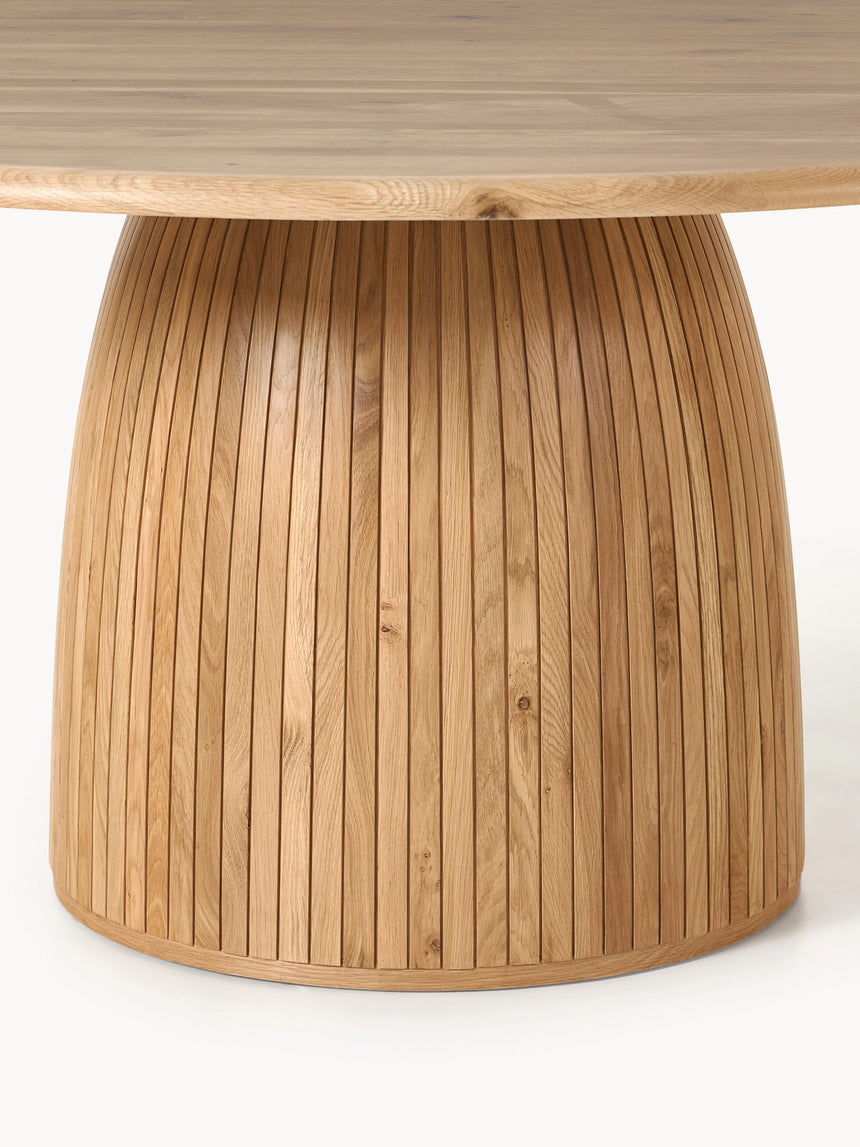 Fold Yuvarlak Ahşap Yemek Masası Meşe