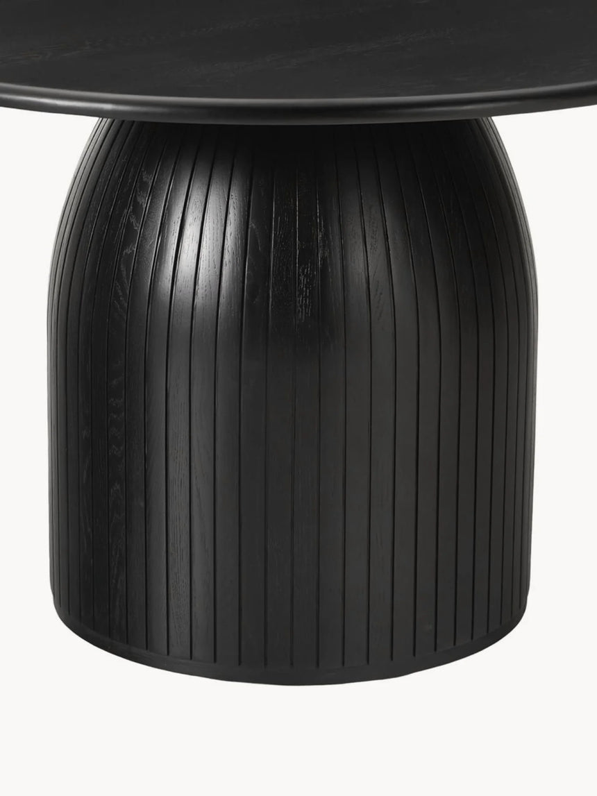 Fold Yuvarlak Ahşap Yemek Masası Siyah