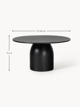 Fold Yuvarlak Ahşap Yemek Masası Siyah