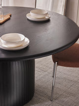 Fold Yuvarlak Ahşap Yemek Masası Siyah