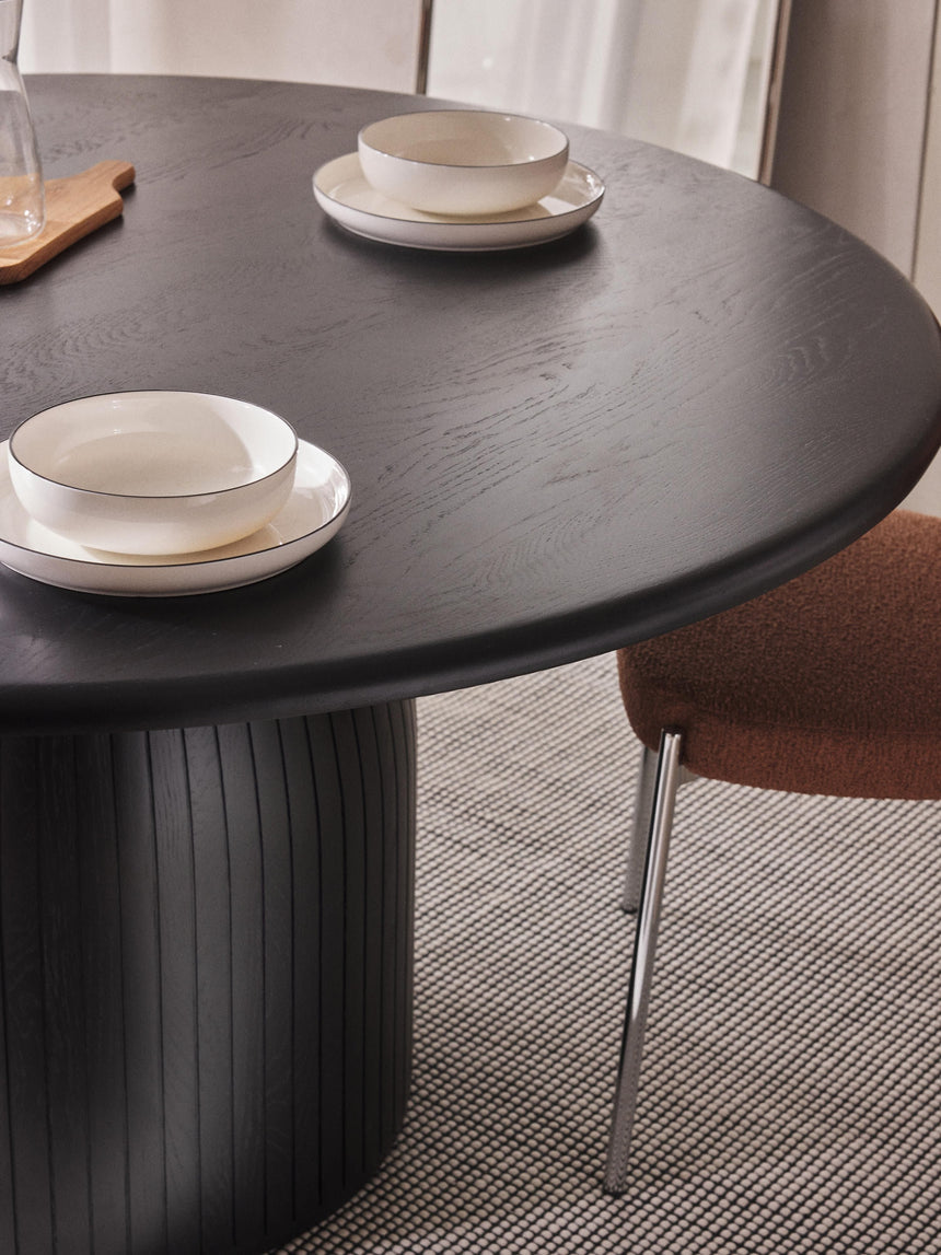 Fold Yuvarlak Ahşap Yemek Masası Siyah