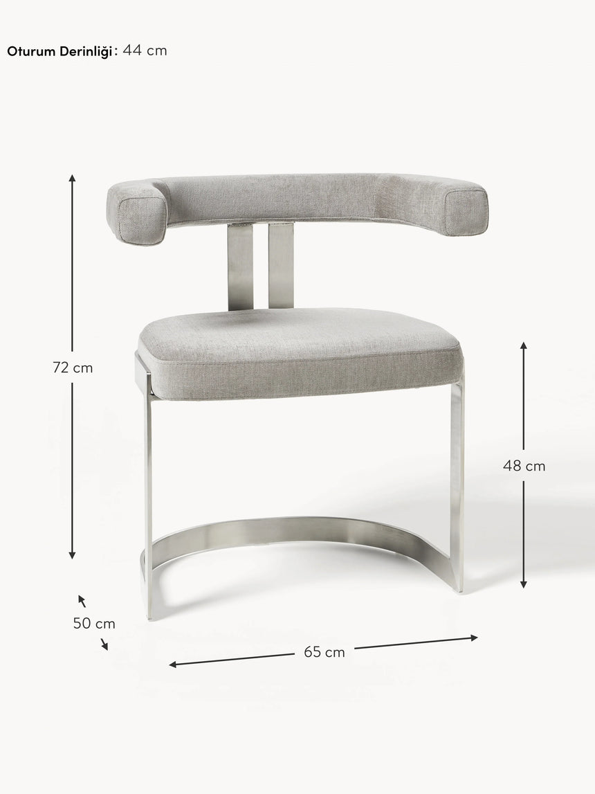 Giro Metal Sandalye Açık Gri Gümüş