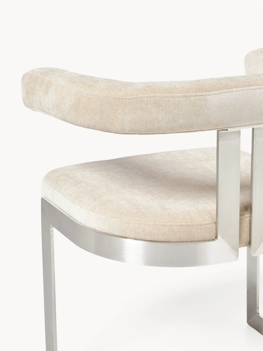 Giro Metal Sandalye Bej Gümüş