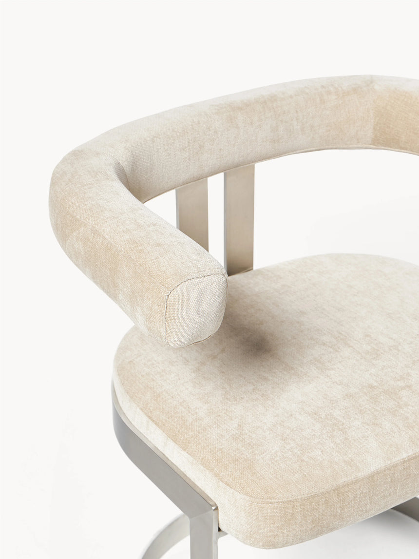 Giro Metal Sandalye Bej Gümüş