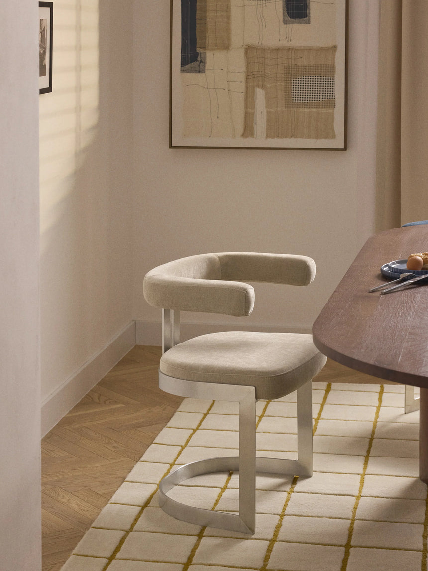 Giro Metal Sandalye Bej Gümüş