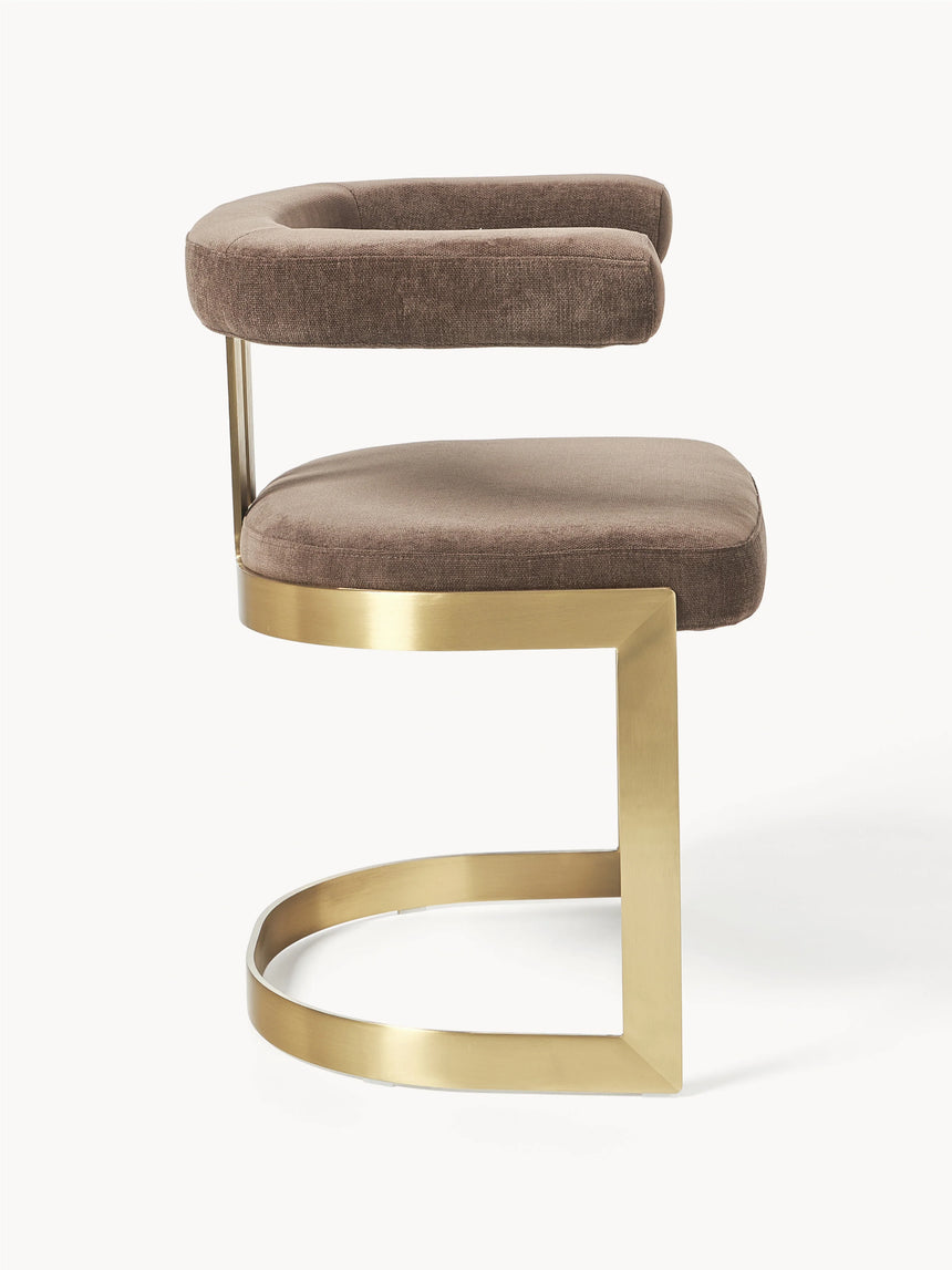 Giro Metal Sandalye Kahve Altın