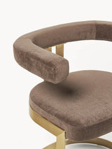 Giro Metal Sandalye Kahve Altın