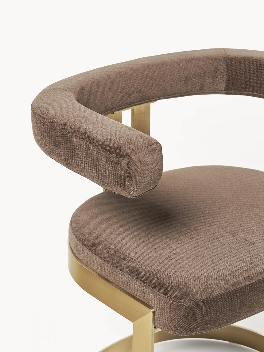 Giro Metal Sandalye Kahve Altın