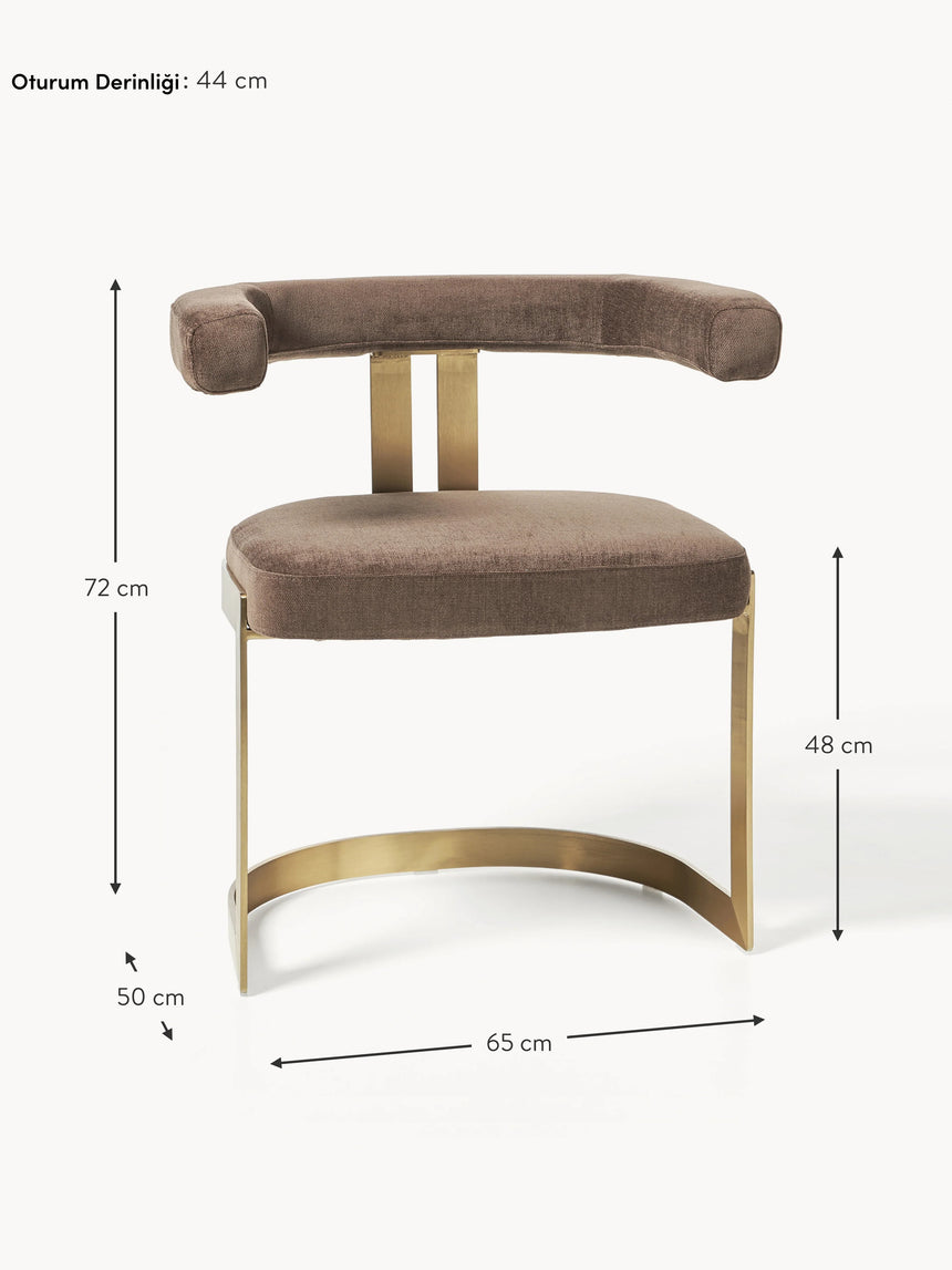 Giro Metal Sandalye Kahve Altın
