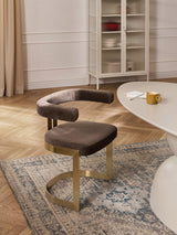 Giro Metal Sandalye Kahve Altın