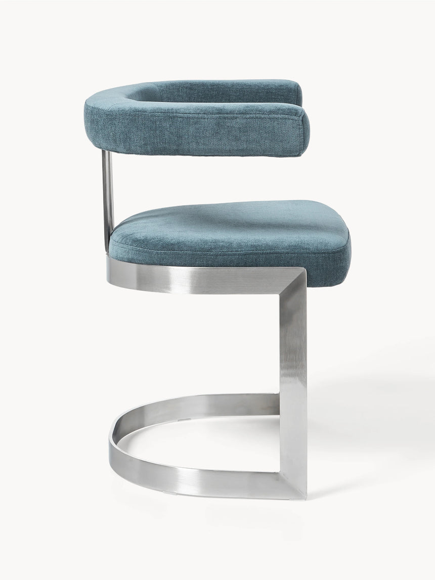 Giro Metal Sandalye Petrol Mavisi Gümüş