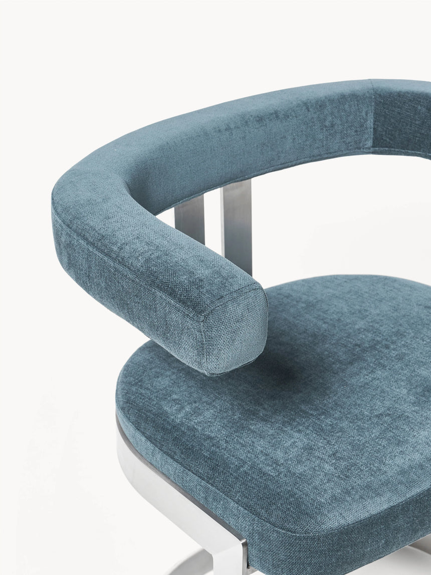 Giro Metal Sandalye Petrol Mavisi Gümüş