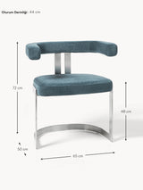 Giro Metal Sandalye Petrol Mavisi Gümüş