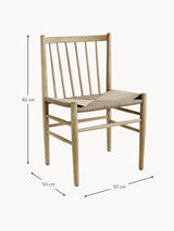 Hand Hasır İşlemeli Ahşap Sandalye Açık Meşe