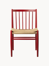 Hand Hasır İşlemeli Ahşap Sandalye Kırmızı