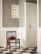 Hand Hasır İşlemeli Ahşap Sandalye Koyu Mavi