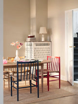 Hand Hasır İşlemeli Ahşap Sandalye Koyu Mavi