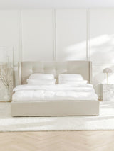 Helga Çift Kişilik Karyola Açık Bej