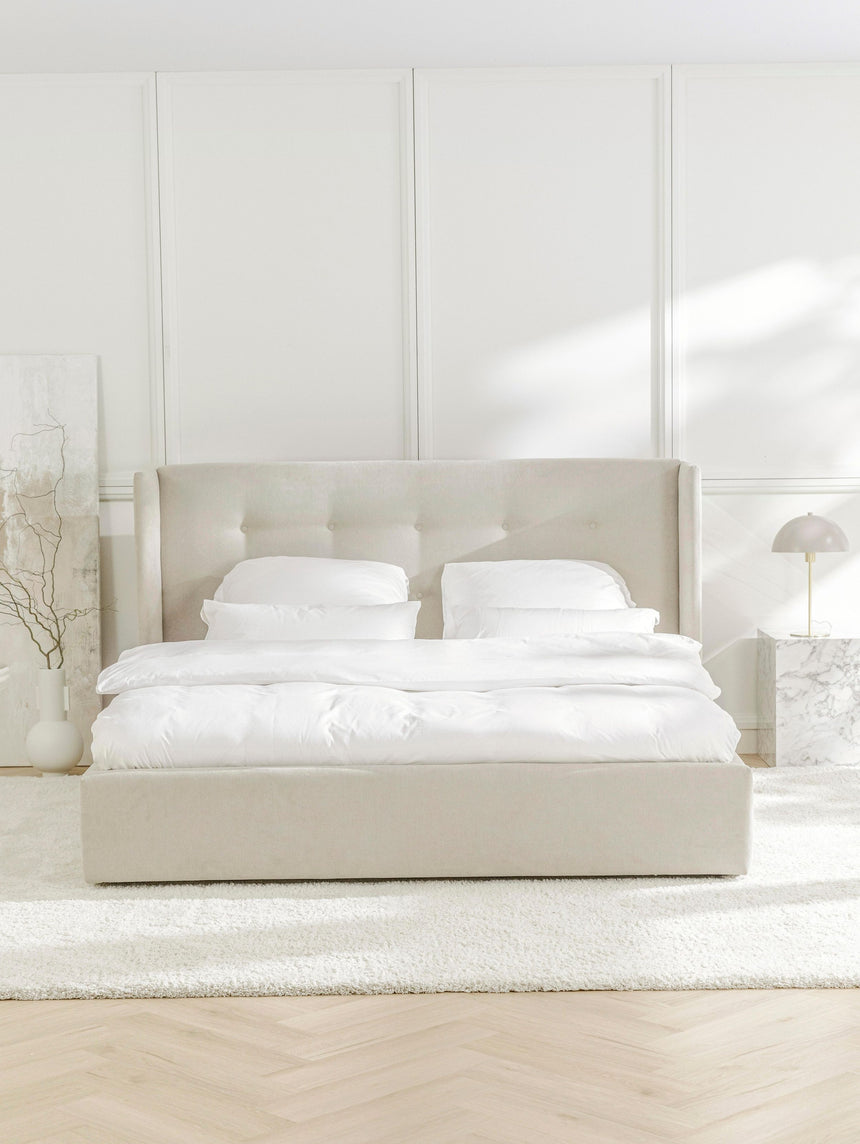 Helga Çift Kişilik Karyola Açık Bej