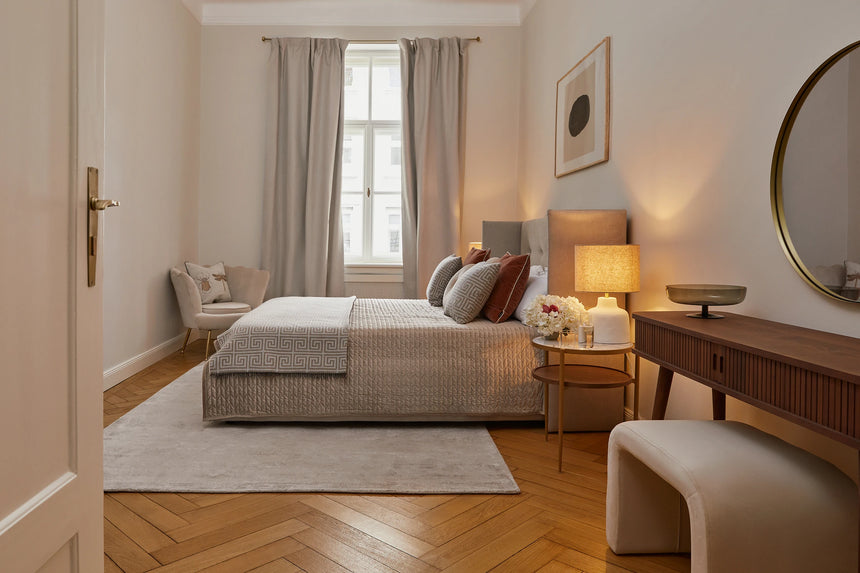 Helga Çift Kişilik Karyola Açık Bej