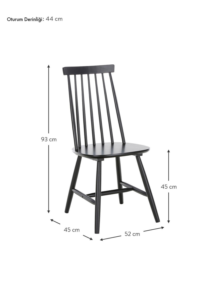 Holz Ahşap Sandalye Siyah