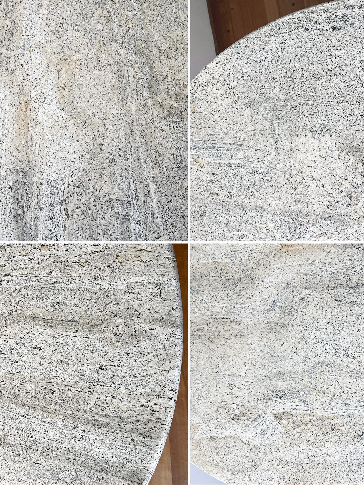 İbiza Yuvarlak Traverten Mermer Yemek Masası