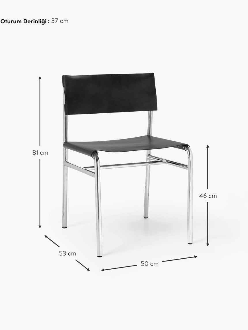 Jira Deri Sandalye Siyah