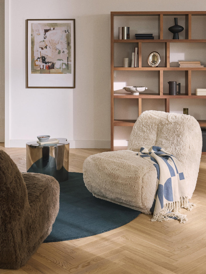 Kast Tekli Koltuk Kırık Beyaz Cozy Tüylü