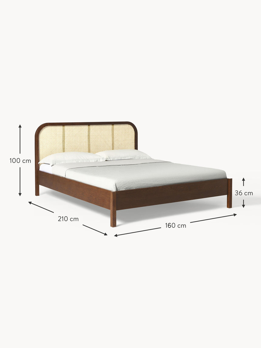 Kate Çift Kişilik Hazeran Ahşap Karyola Ceviz