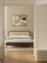 Kate Çift Kişilik Hazeran Ahşap Karyola Ceviz