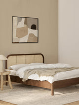 Kate Çift Kişilik Hazeran Ahşap Karyola Ceviz