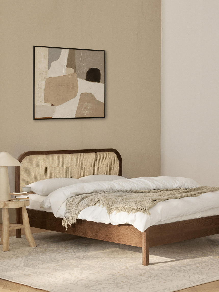 Kate Çift Kişilik Hazeran Ahşap Karyola Ceviz