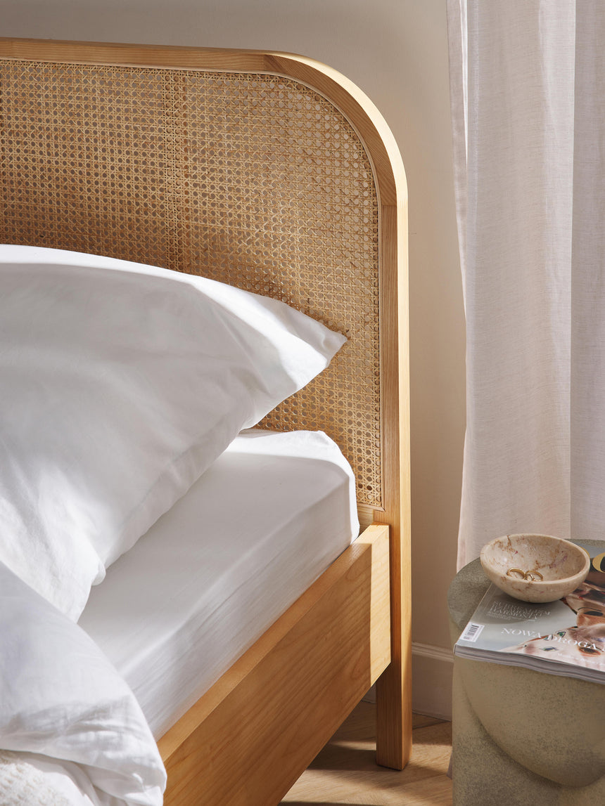 Kate Çift Kişilik Hazeran Ahşap Karyola Meşe