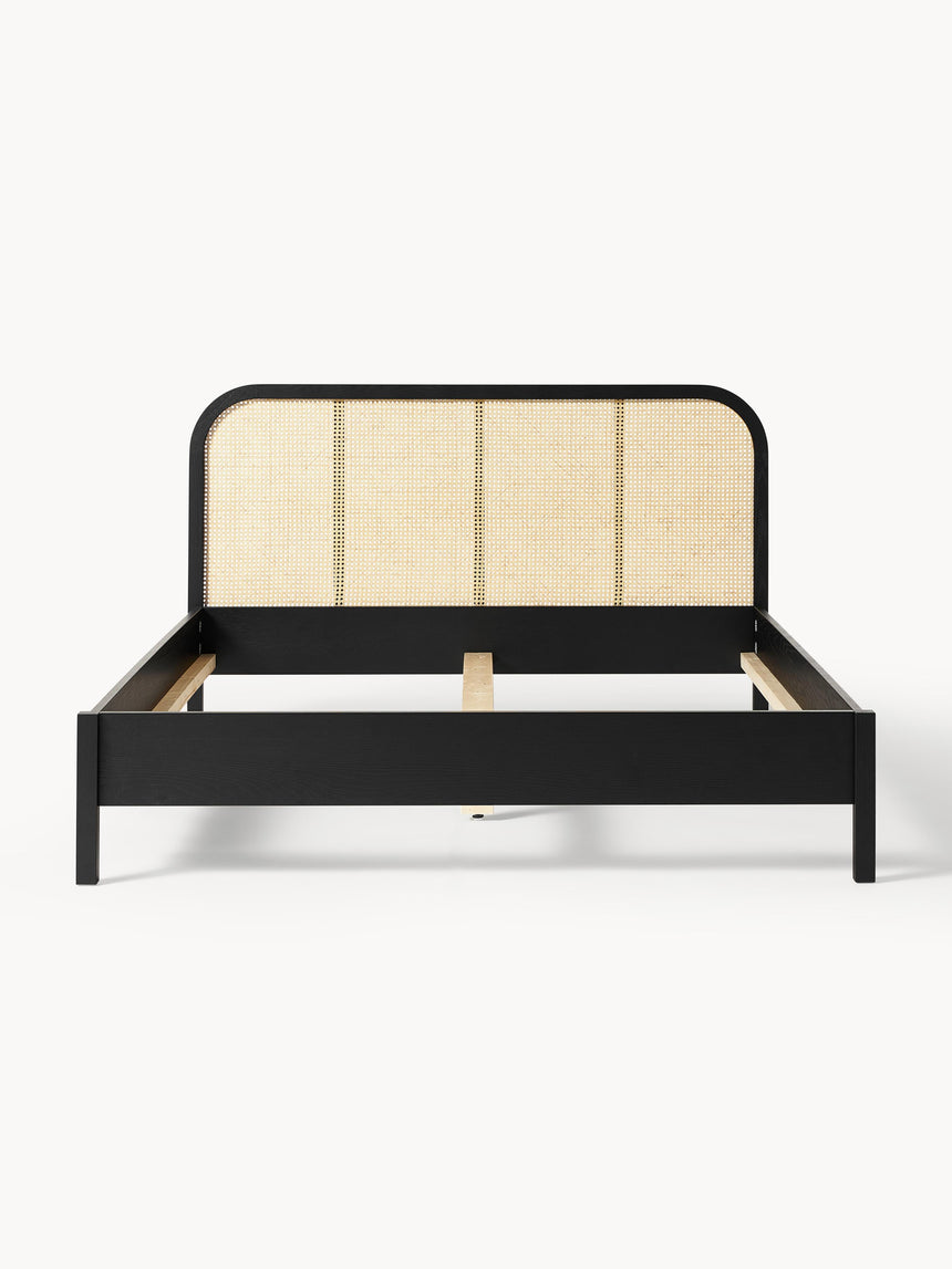 Kate Çift Kişilik Hazeran Ahşap Karyola Siyah