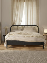 Kate Çift Kişilik Hazeran Ahşap Karyola Siyah