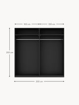 Lan Dört Kapılı Modül Gardırop Siyah