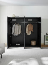 Lan Dört Kapılı Modül Gardırop Siyah