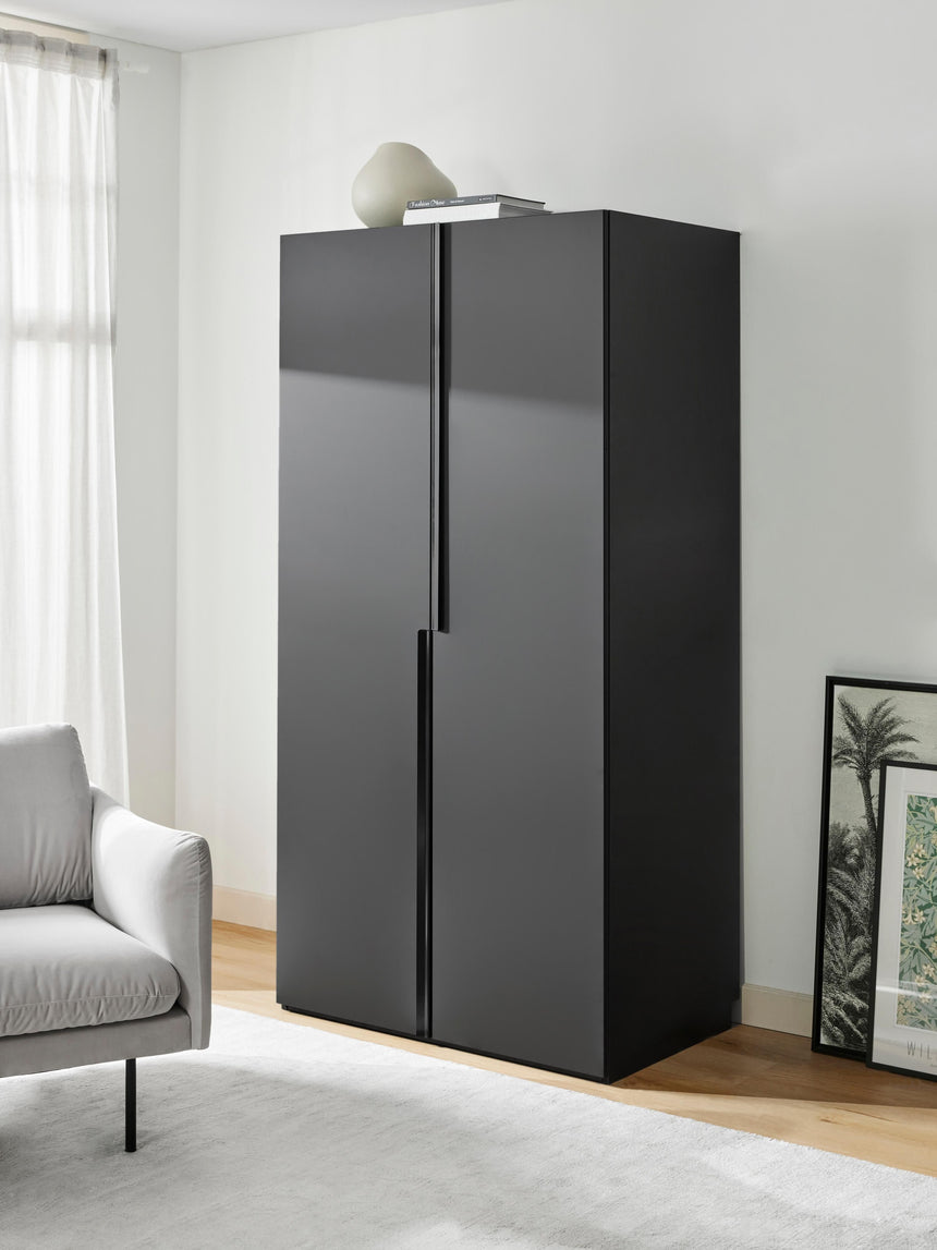 Lan İki Kapılı Modül Gardırop Siyah