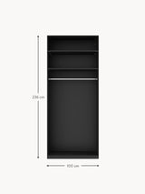 Lan İki Kapılı Modül Gardırop Siyah